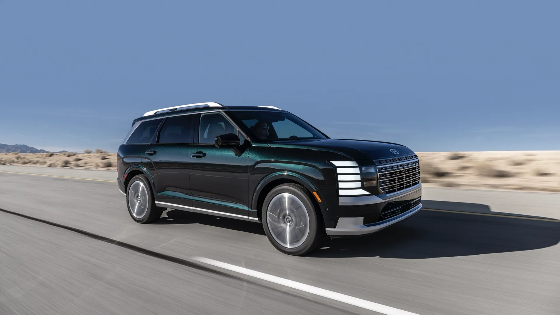 Le Palisade en pleine puissance sur la route.